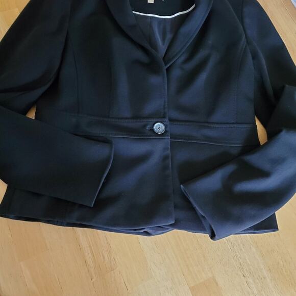 Talbots Knit in Italy Blazer Fitted Jacket 1 Button - Black - size 4 - EUC - Picture 4 of 6